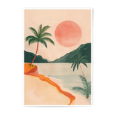 Tropical Beach Photographic Print, Palm Tree Art, Sunset Landscape Photo, Coastal Wall Decor, Vacation Vibes, Summer Home Decor - Tawshia